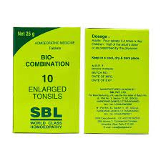 SBL Bio Combination 10 (25g) Enlarged Tonsils, White patch-tonsils, Bad Breath, Throat Pain, Low app