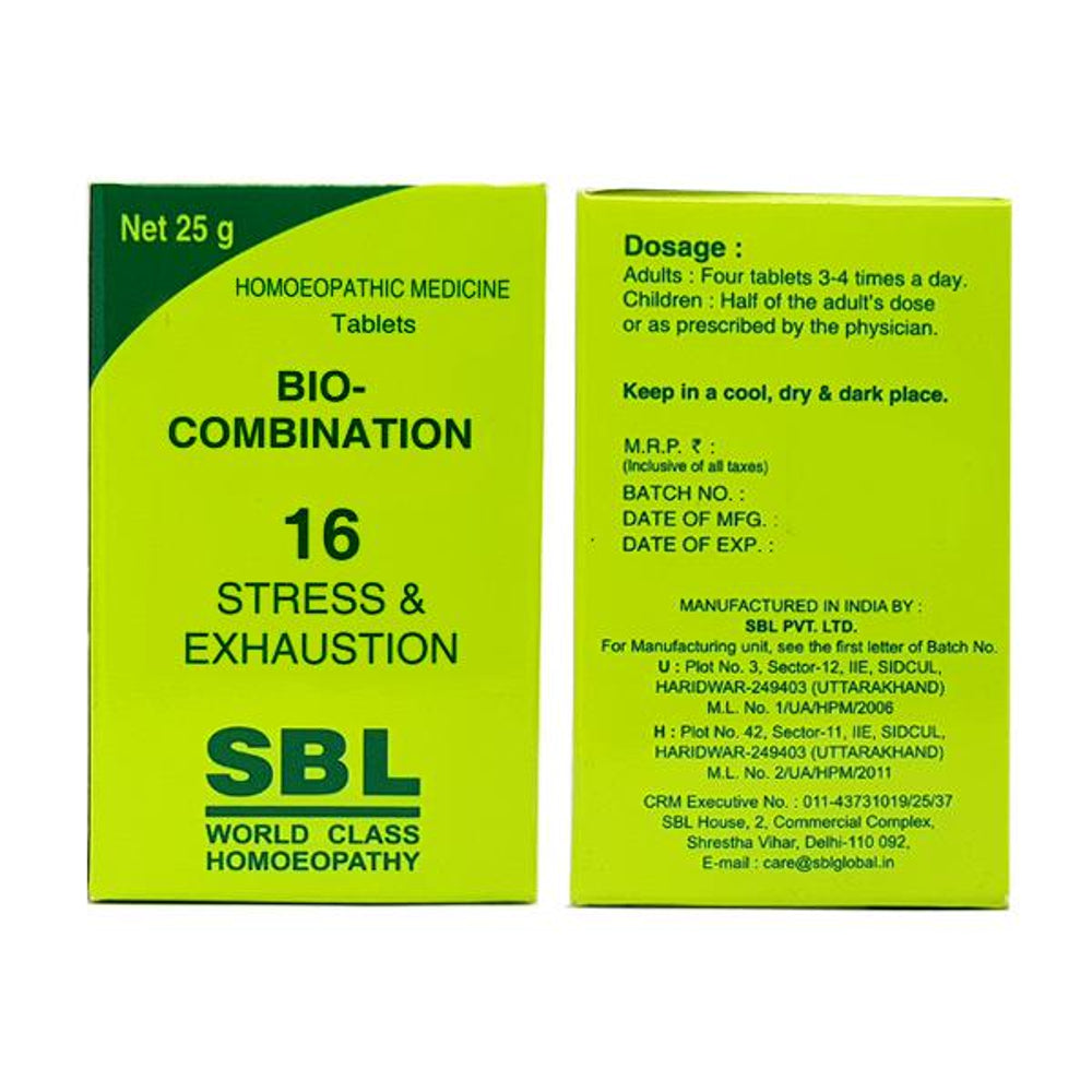 SBL Bio Combination 16 (25g) Relieves Night terrors, confusion, Impaired memory, weakness, exam stre