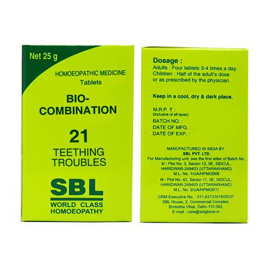 SBL Bio Combination 21 (25g) Teething Troubles like Diarrhea in Irritable Children, Delayed Dentitio