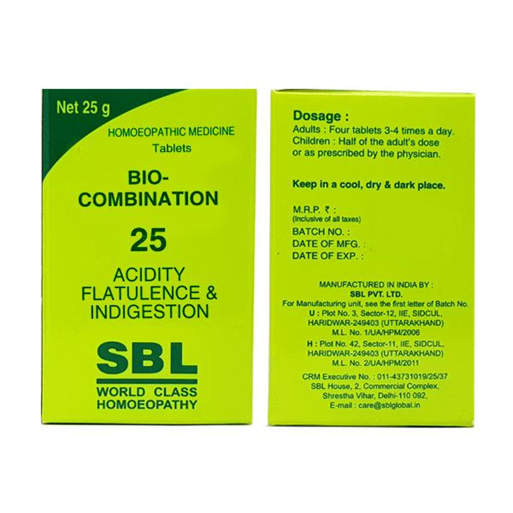 SBL Bio Combination 25 (25g) Relieves Acidity, Pain in abdomen, Nausea, Vomiting, headache