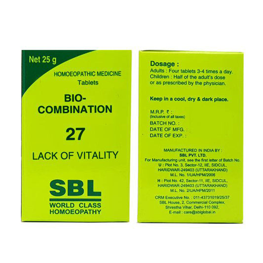 SBL Bio Combination 27 (25g) Relieves Symptoms of Impotence, Erection loss, Early ejection