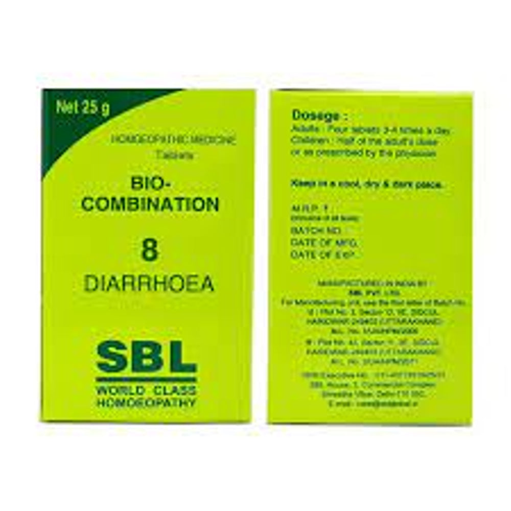 SBL Bio Combination 8 (25g) Diarrhea while Dentition, Loose Motions in morning, Watery Stool & flatu