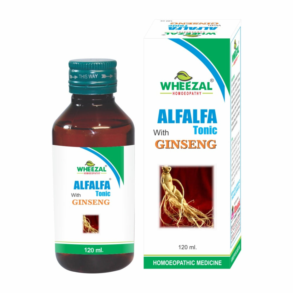 wheezal alfalfa with ginseng tonic 120ml