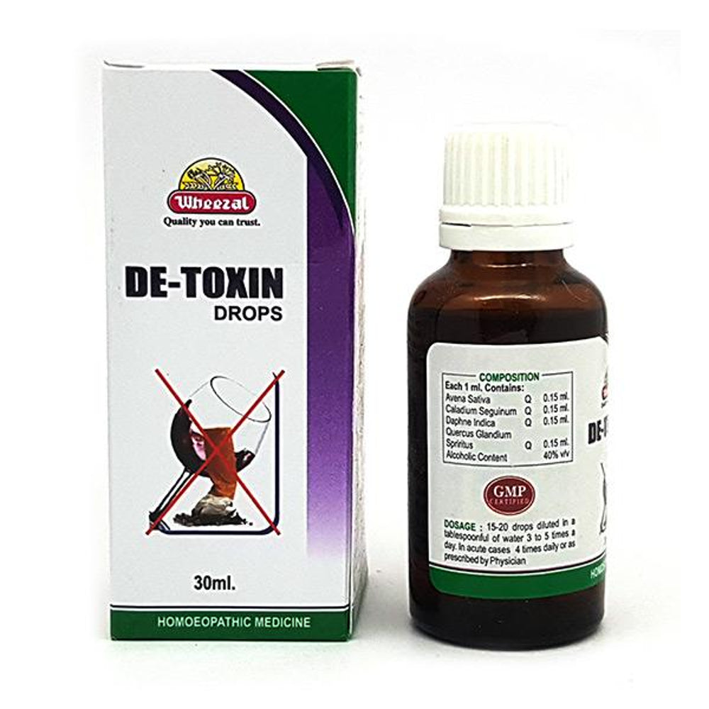Wheezal De-Toxin Drop (30ml) | Helps Reduce Tobacco & Alcohol Cravings & Eases Withdrawal Symptoms