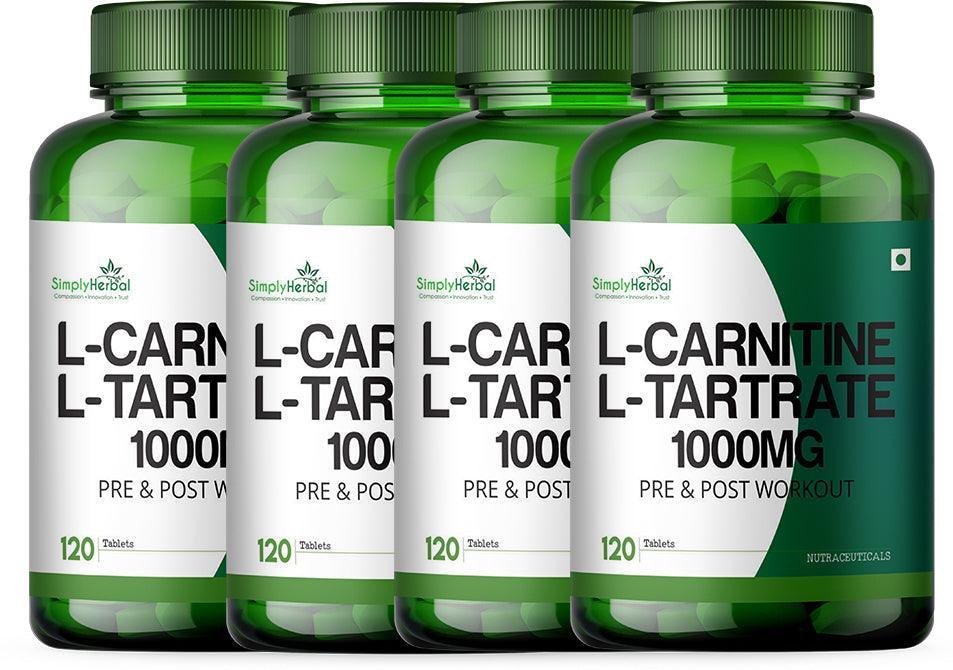 Simply Herbal L-Carnitine Pre & Post Workout Supplement Tablets 1000mg - 120 Tablets