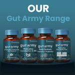 ZEROHARM Gut Army Probiotics & Prebiotics Capsule with Vitamin C & Zinc - Advanced Digestive Health & Immunity Support Supplement for Men & Women - 60 Capsules