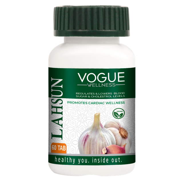 Vogue Wellness Lahsun Tablets | Garlic (Allium Sativum) Extract | Ayurvedic Herbal Supplement for Heart Wellness, Immunity Support, Antioxidant Protection & Daily Vitality | 60 Vegetarian Tablets