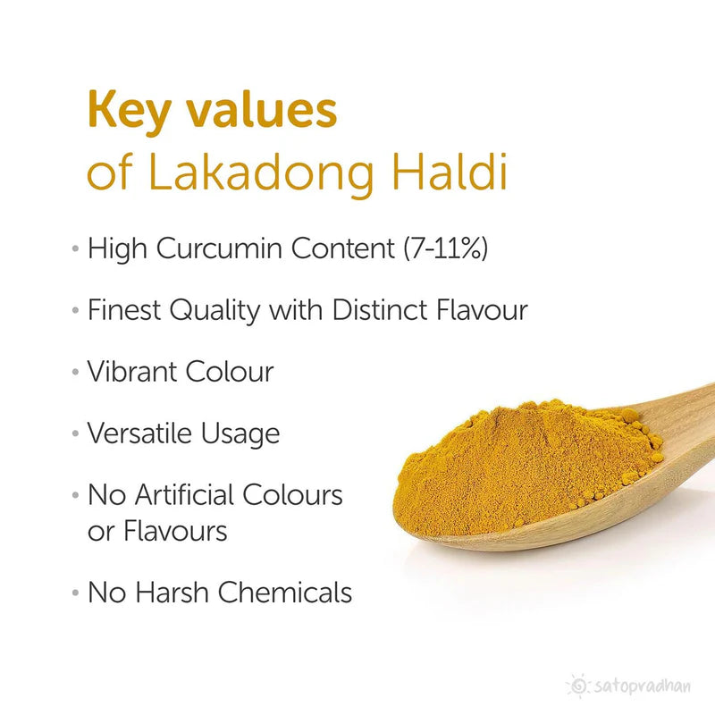 Satopradhan Lakadong Haldi - Turmeric Powder 200g-Premium Quality, Natural & Purely Organic without Adulteration