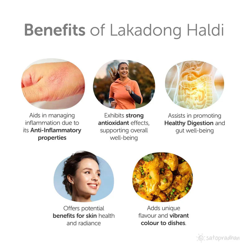 Satopradhan Lakadong Haldi - Turmeric Powder 200g-Premium Quality, Natural & Purely Organic without Adulteration
