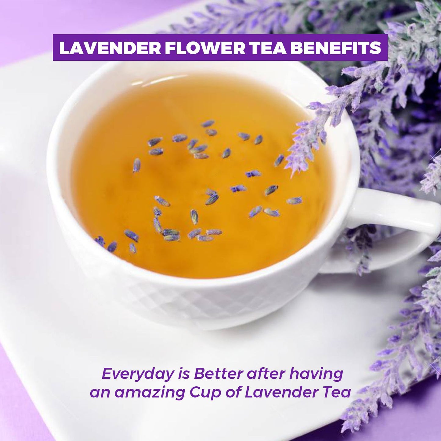 Vanalaya Organic Lavender Flower Tea from Sun Dried Flowers For Stress Relief 30gm