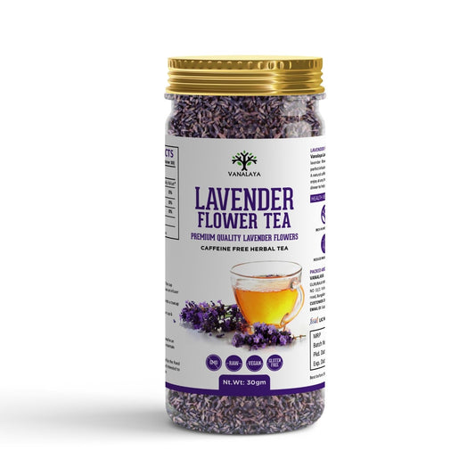 Vanalaya Organic Lavender Flower Tea from Sun Dried Flowers For Stress Relief 30gm