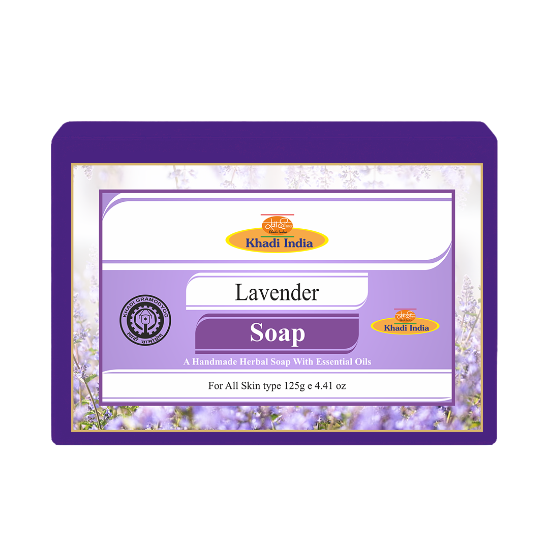 Khadi Care Herbal Lavender Soap for Relaxing Bath & Clear Skin - 125g