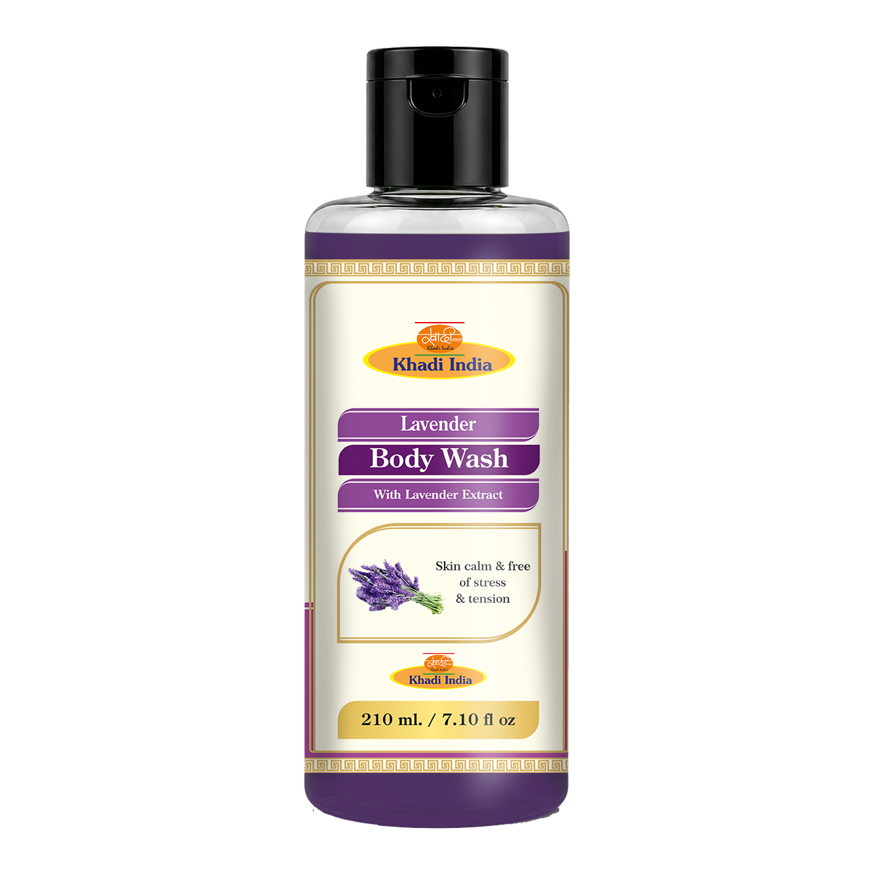 Khadi Care Herbal Lavender & Ylang Ylang Body Wash for Relaxing & Calm Skin - 210ml