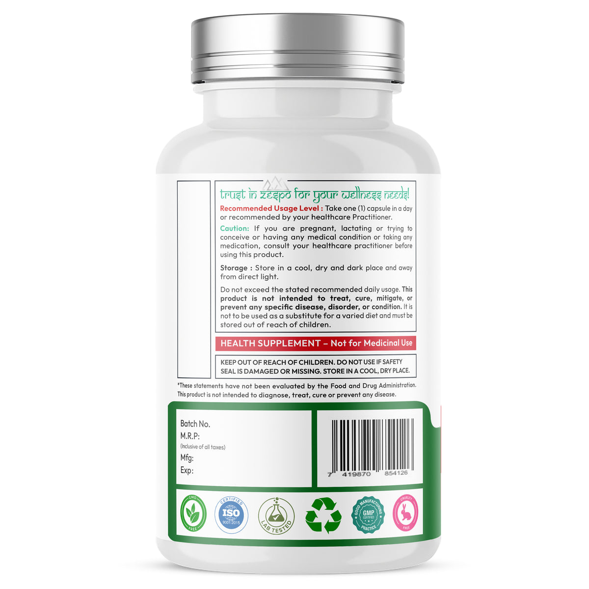 Zespo Red Yeast Rice 600 mg + CoQ10 50 mg | Heart Health & Cellular Energy Support | 1 Capsule Daily | 60 Veg Capsules