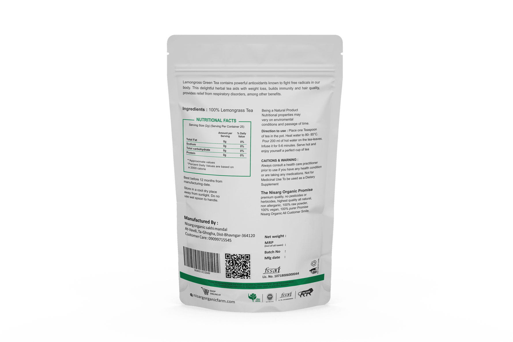 Nisarg Organic Farm Lemon Grass Tea