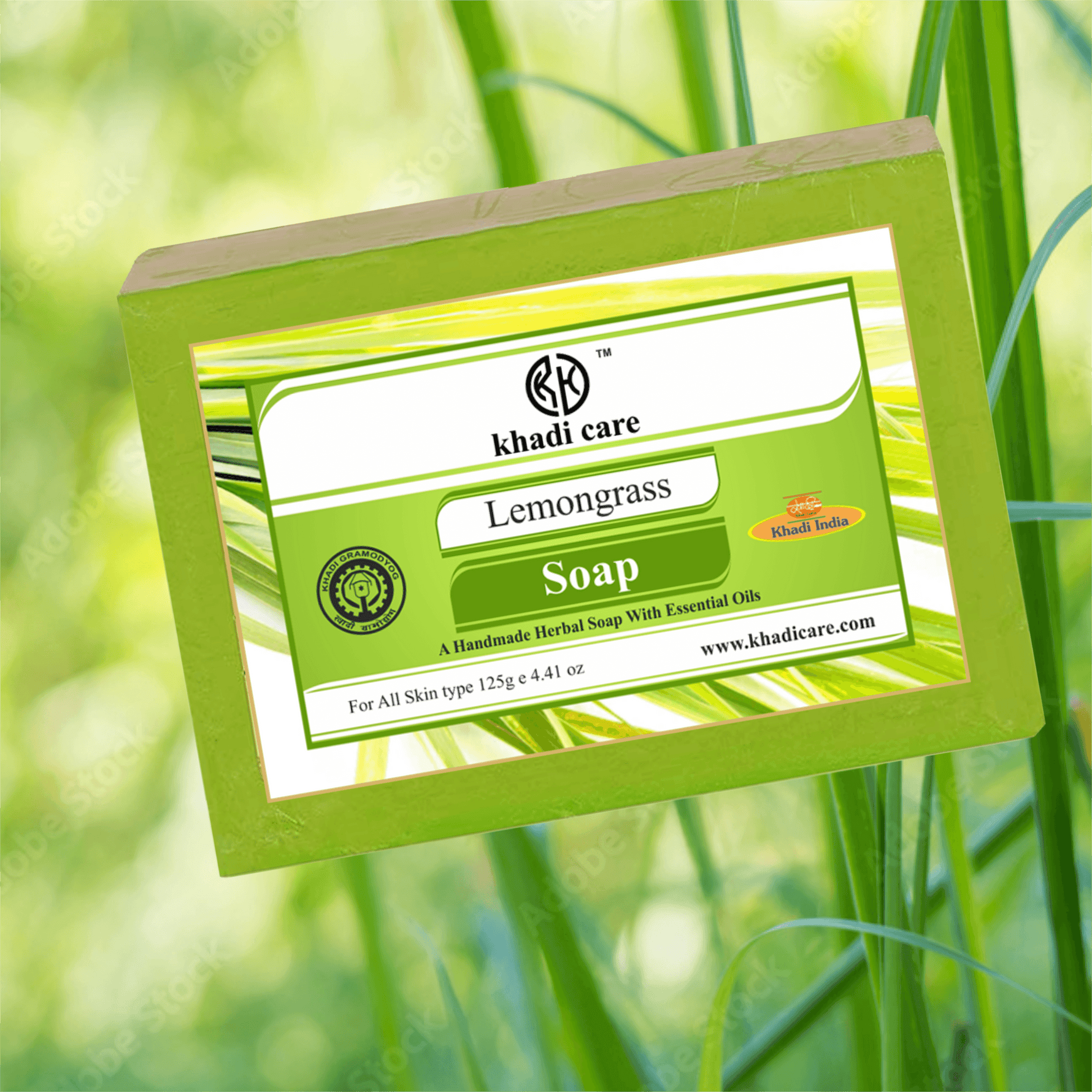 Khadi Care Herbal Lemongrass Soap - 125g