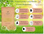 Dr. JPG Organic Lisoda/Leswa Powder/Cordia Dichotoma 200g / ISO & GMP Certified (Pack Of 1)