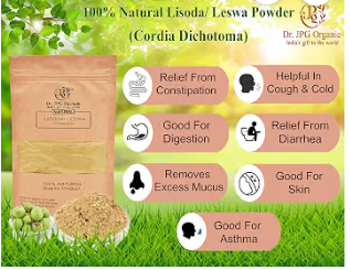 Dr. JPG Organic Lisoda/Leswa Powder/Cordia Dichotoma 200g / ISO & GMP Certified (Pack Of 1)