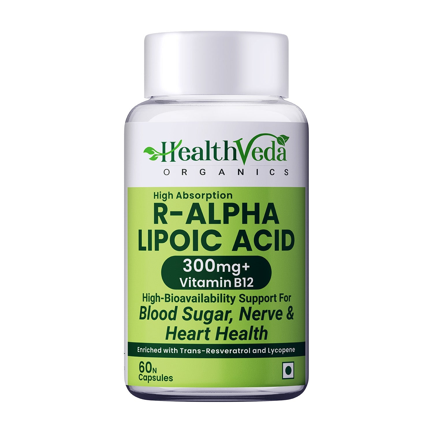 Health Veda Organics R - Alpha Lipoic Acid Capsules 300mg - Antioxidant Resilience & Cellular Defense (60 Capsules)