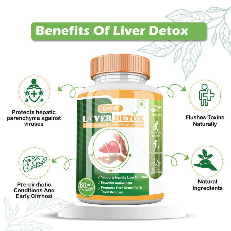 Divya Shree Liver Detox Capsule For Fatty Liver, Constipation, Improve Kidney Function Naturally, Relieves liver related problems 60 Capsule, Jeevan Care Ayurveda