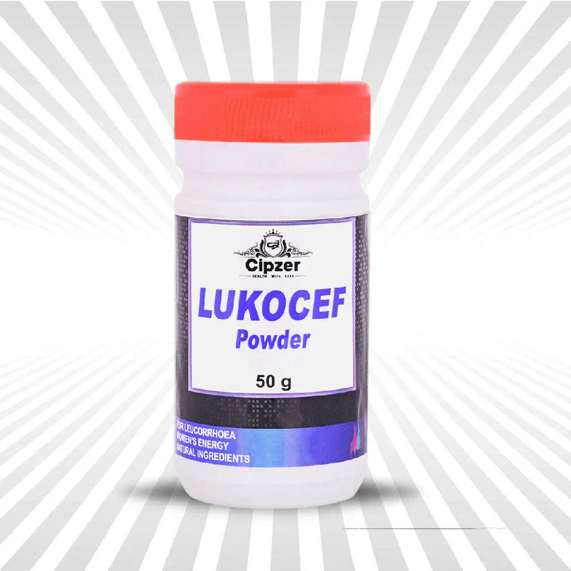 Cipzer Lukocef Powder - 50G | Herbal Relief for Leucorrhoea, Menstrual Cramps & Women’s Wellness