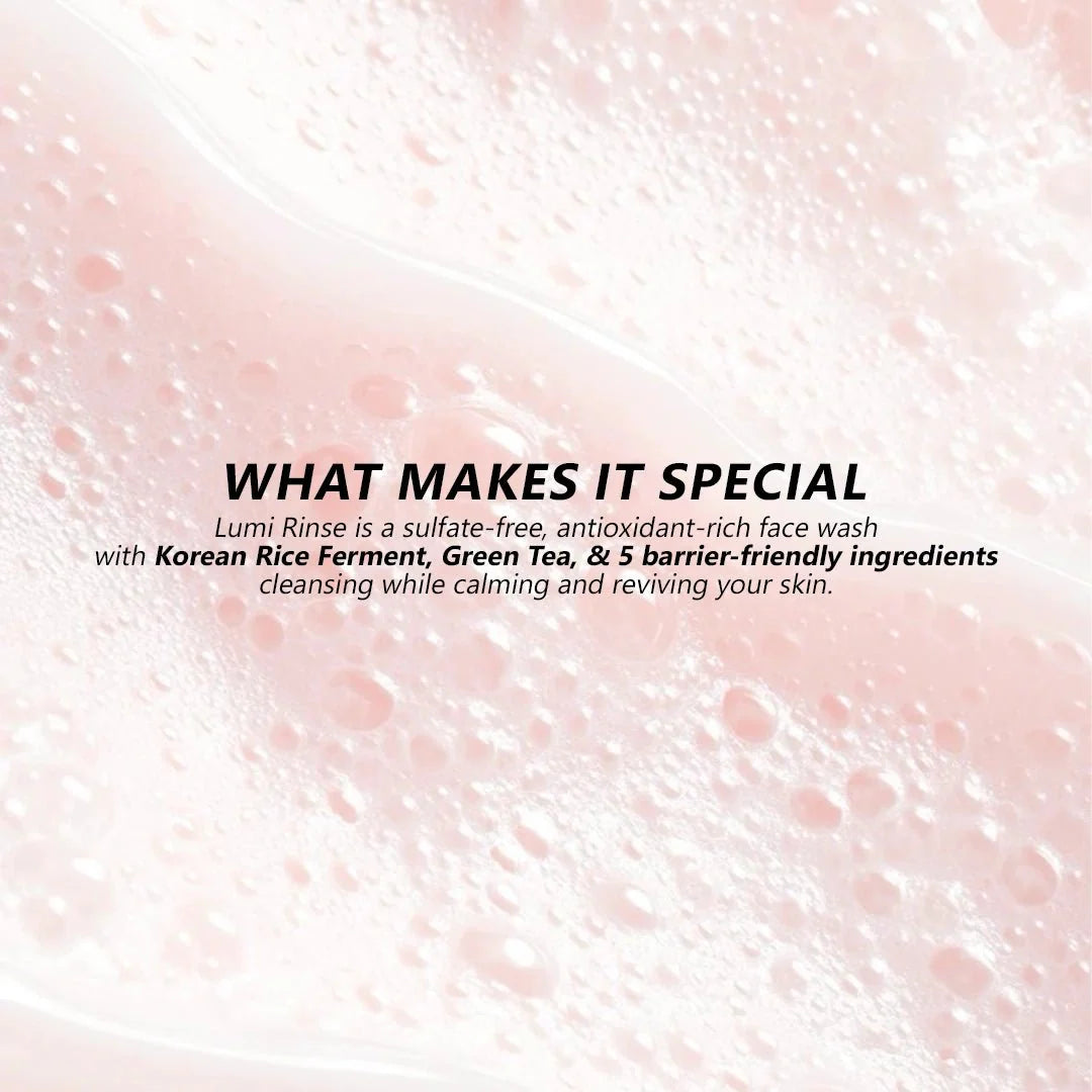 Miloe Mineral Lumi Rinse Face Wash – Soothing Cleanser with Rice Ferment & Centella Asiatica - 100ml