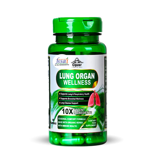 Cipzer Lung Organ Wellness 60 Capsules | Herbal Support for Smokers’ Lungs, Breathing & Detox Health