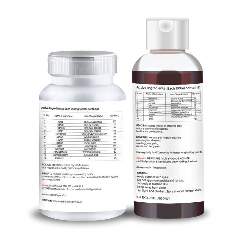 Zenius Nerocare Kit - Ayurvedic Solution for Nerve Strength, Mobility Support, and Recovery Assistance