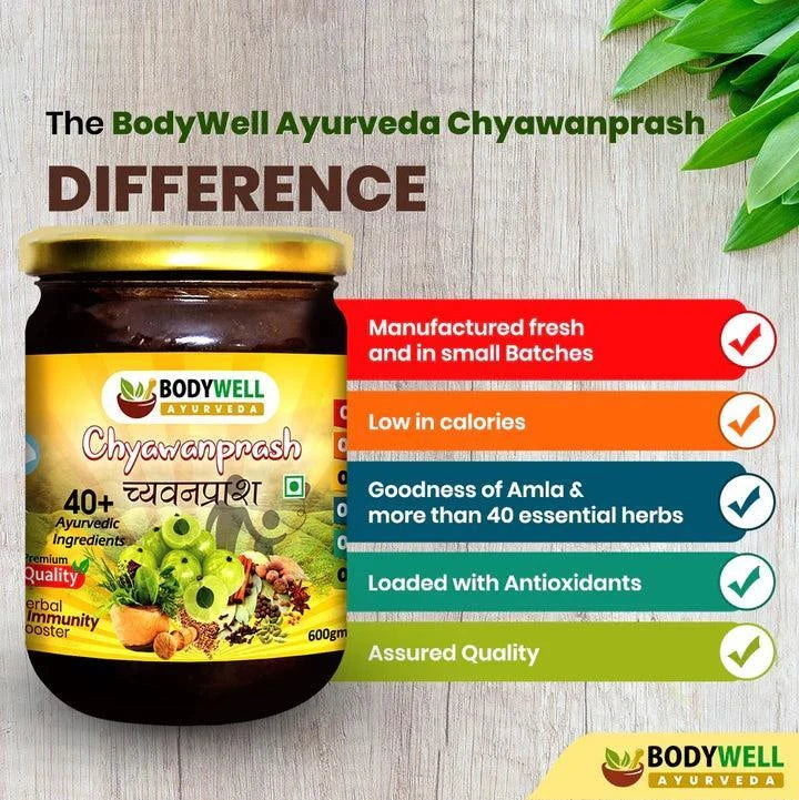 BodyWell Chyawanprash with 40+ Ayurvedic Herbs - 600gm