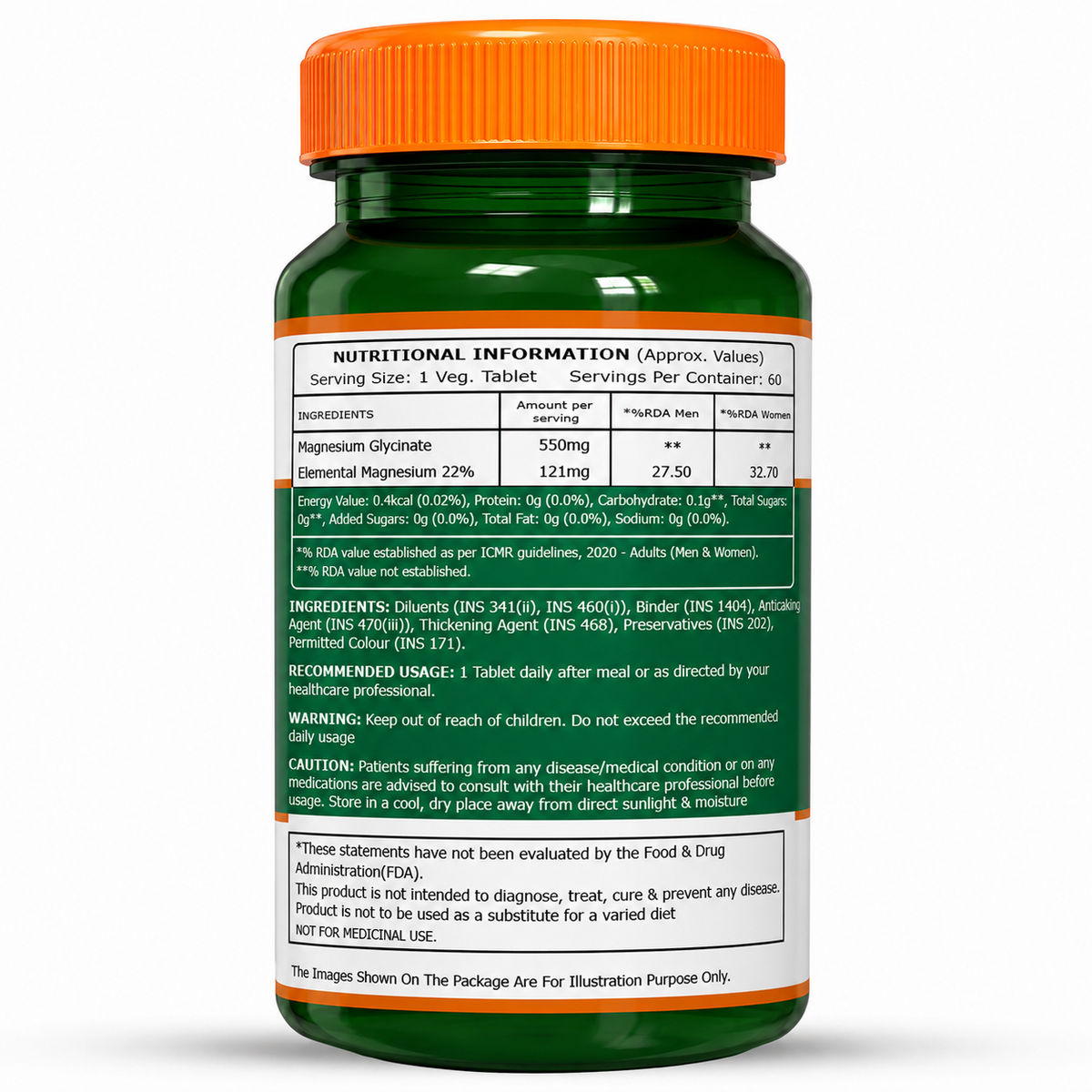 Pure Nutrition Magnesium Glycinate 550mg – 60 Tablets | Relaxation & Muscle Support