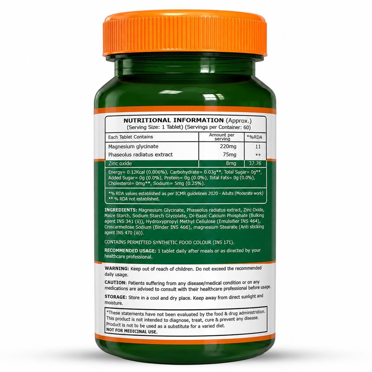 Pure Nutrition Magnesium Glycinate Tablet - 60 Tablets