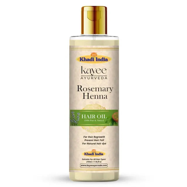 Kayee Ayurveda Pure Rosemary Hair Oil for Hair Care | Herbal Scalp & Hair Nourishing Oil for Hair Growth Support, Stronger-Looking Roots, Reduced Breakage, Improved Smoothness & Natural Hair Shine-210ML