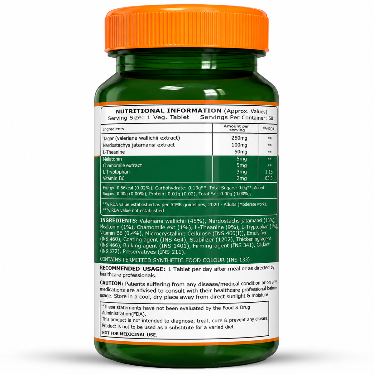 Pure Nutrition Melatonin Sustained Release Tablet - 550mg - 60 Veg Tablet