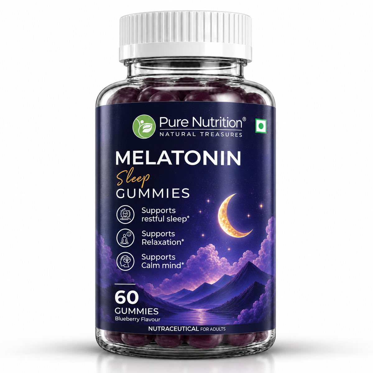 Pure Nutrition Melatonin Sleep Gummies – 60 Gummies