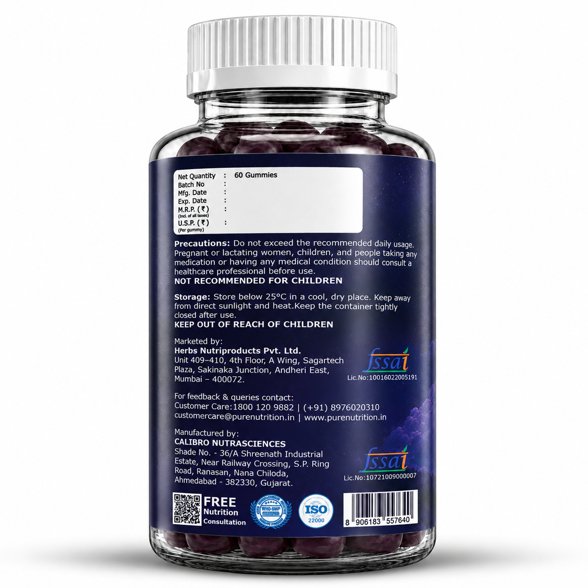 Pure Nutrition Melatonin Sleep Gummies – 60 Gummies