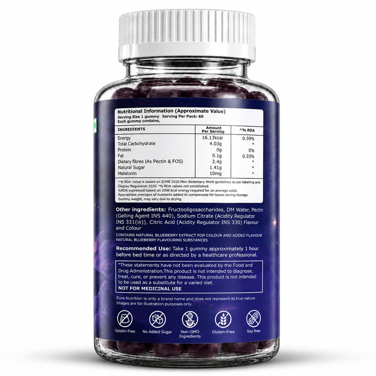 Pure Nutrition Melatonin Sleep Gummies – 60 Gummies