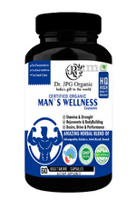 DR. JPG Organic Men Wellness Capsules | Herbal Ayurvedic Supplement for Men | Energy, Vitality & General Wellness Support | 60 Veg Capsules |