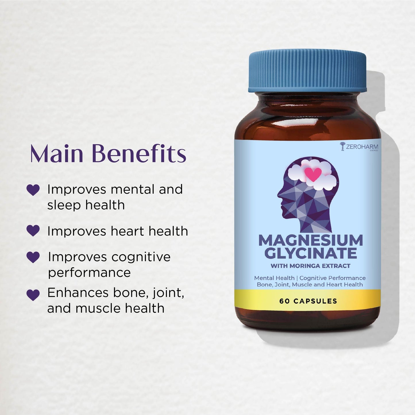 Zeroharm Magnesium Glycinate Capsule - 60 Capsules