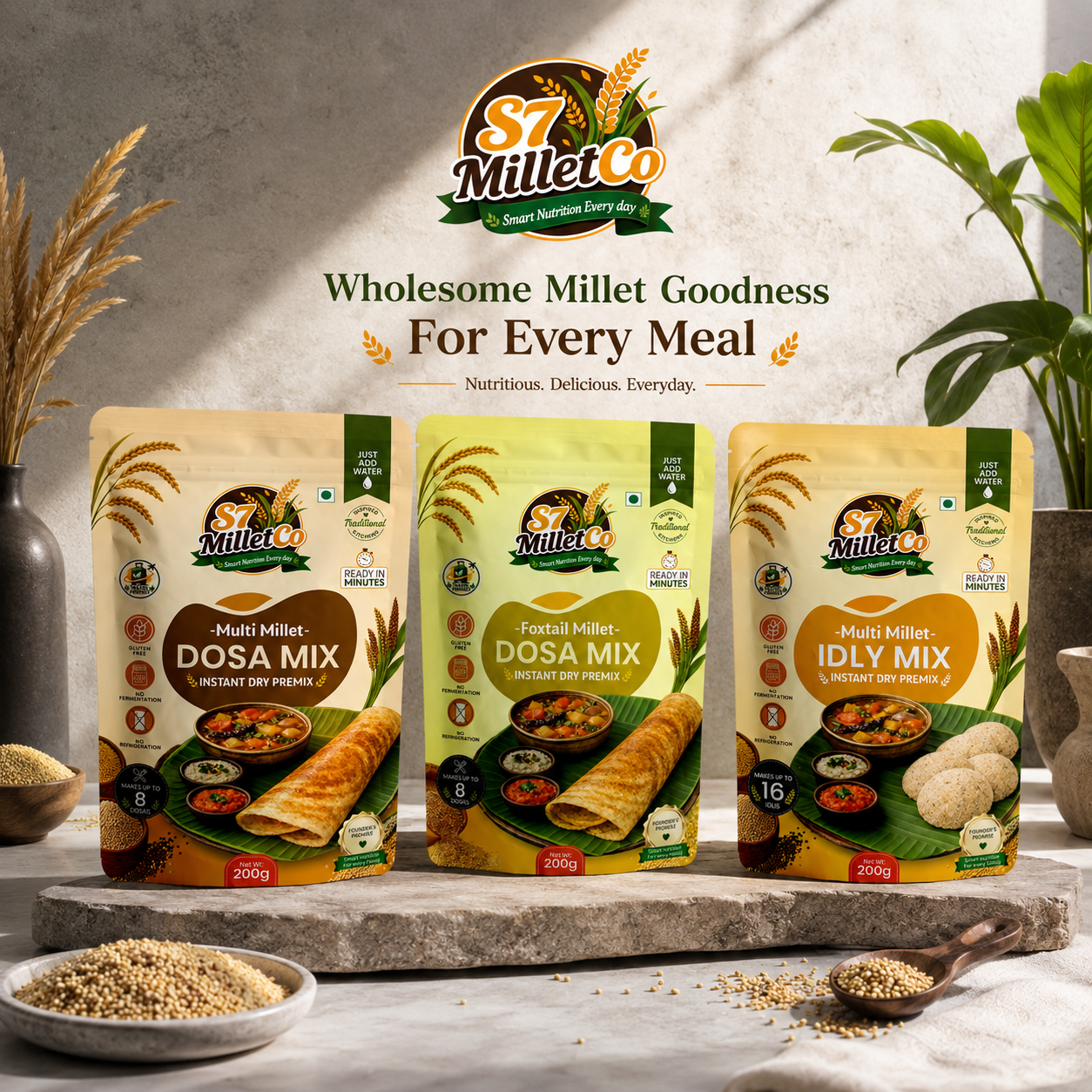 S7 Millet Breakfast Trio | Just Add Water | 600g