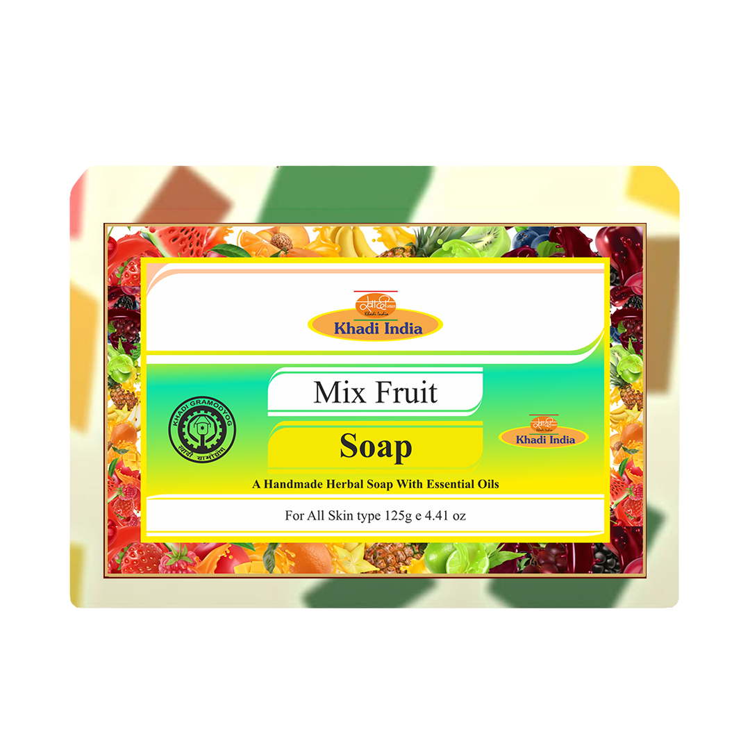 Khadi Care Herbal Mix Fruit Soap for Skin Brightening & Softness - 125g