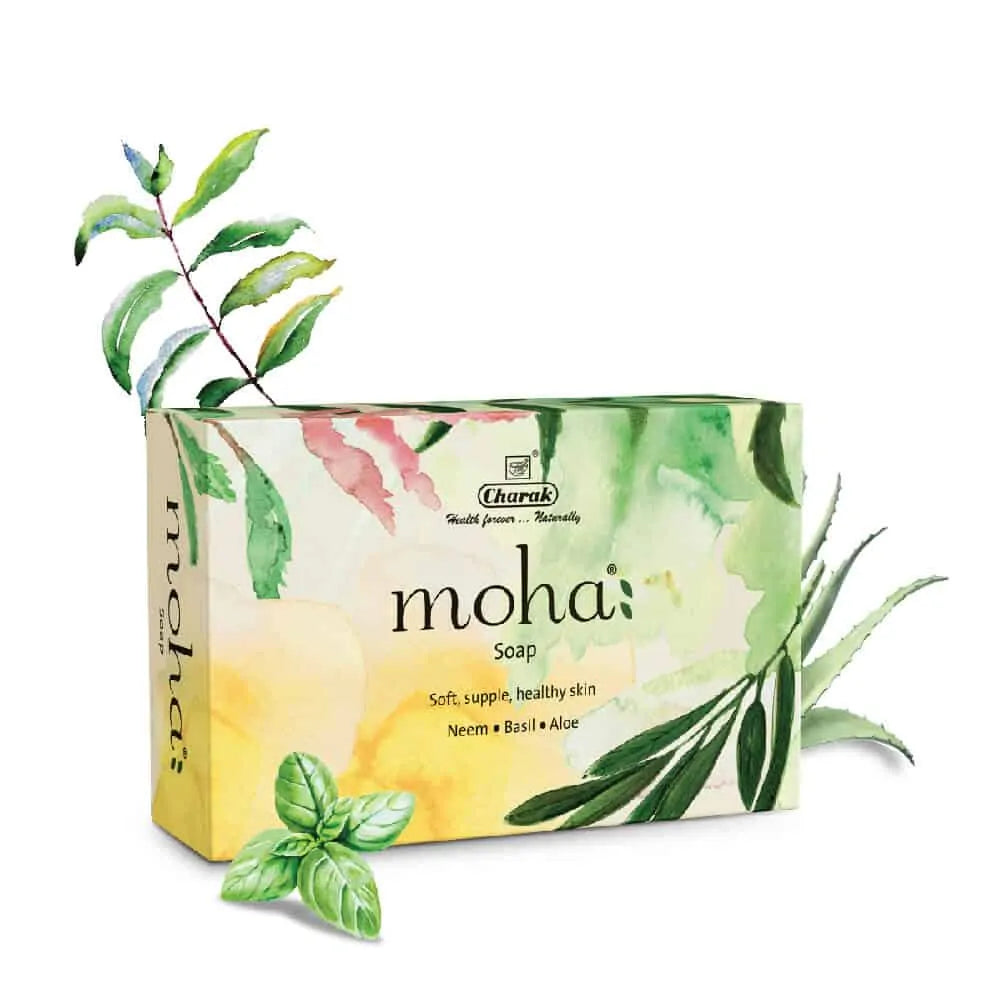 Moha Purifying Neem Basil & Aloe Soap Pack of 6 - Anti Acne Body Bars
