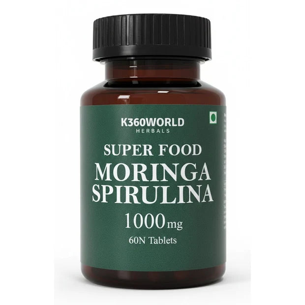 K360WORLD Moringa & Spirulina Tablets 1000 mg – Superfood Supplement