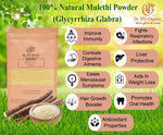 DR. JPG ORGANIC Mulethi Powder /Glycyrrhiza Glabra powder | Pure Licorice Root Powder |  Ayurvedic Herbal Powder for Throat, Voice & Digestive Wellness |