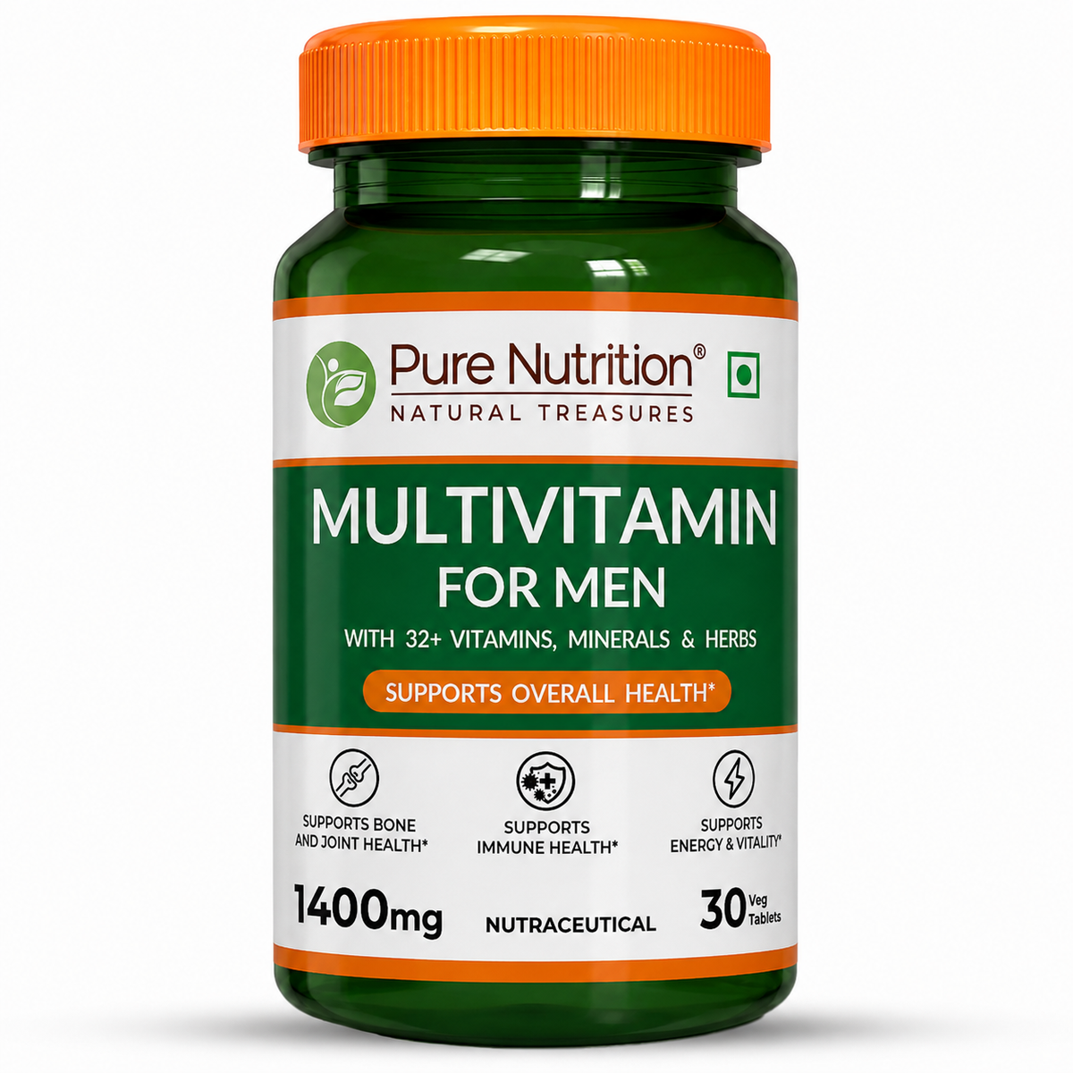Pure Nutrition Multivitamin for Men Tablet | For Healthy Bones & Immunity - 30 Tablets