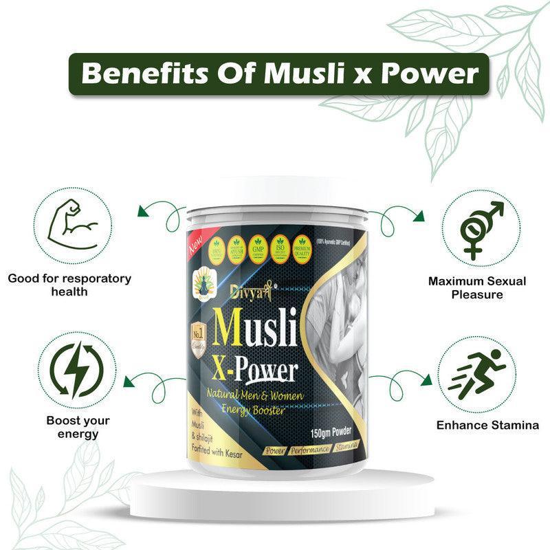 Divya Shree Musli X-Power Powder for Sexual Weakness | Made With Pure Safed Musli For Strength And Stamina 150gm, Jeevan Care Ayurveda