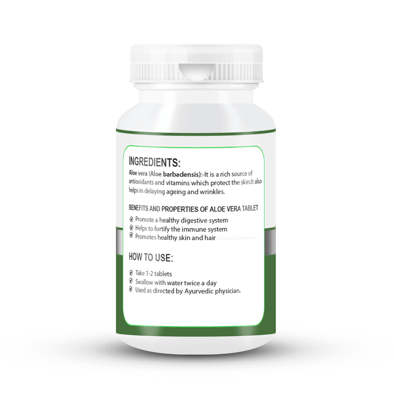 Zenius Aloe Vera Tablets - for Digestive Health and Skin Care - 60 Tablets