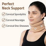 Novalife Eyelets Cervical Collar Neck Support for Pain Relief & Stability, Men & Women Neck Support (Beige)