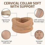 Novalife Eyelets Cervical Collar Neck Support for Pain Relief & Stability, Men & Women Neck Support (Beige)