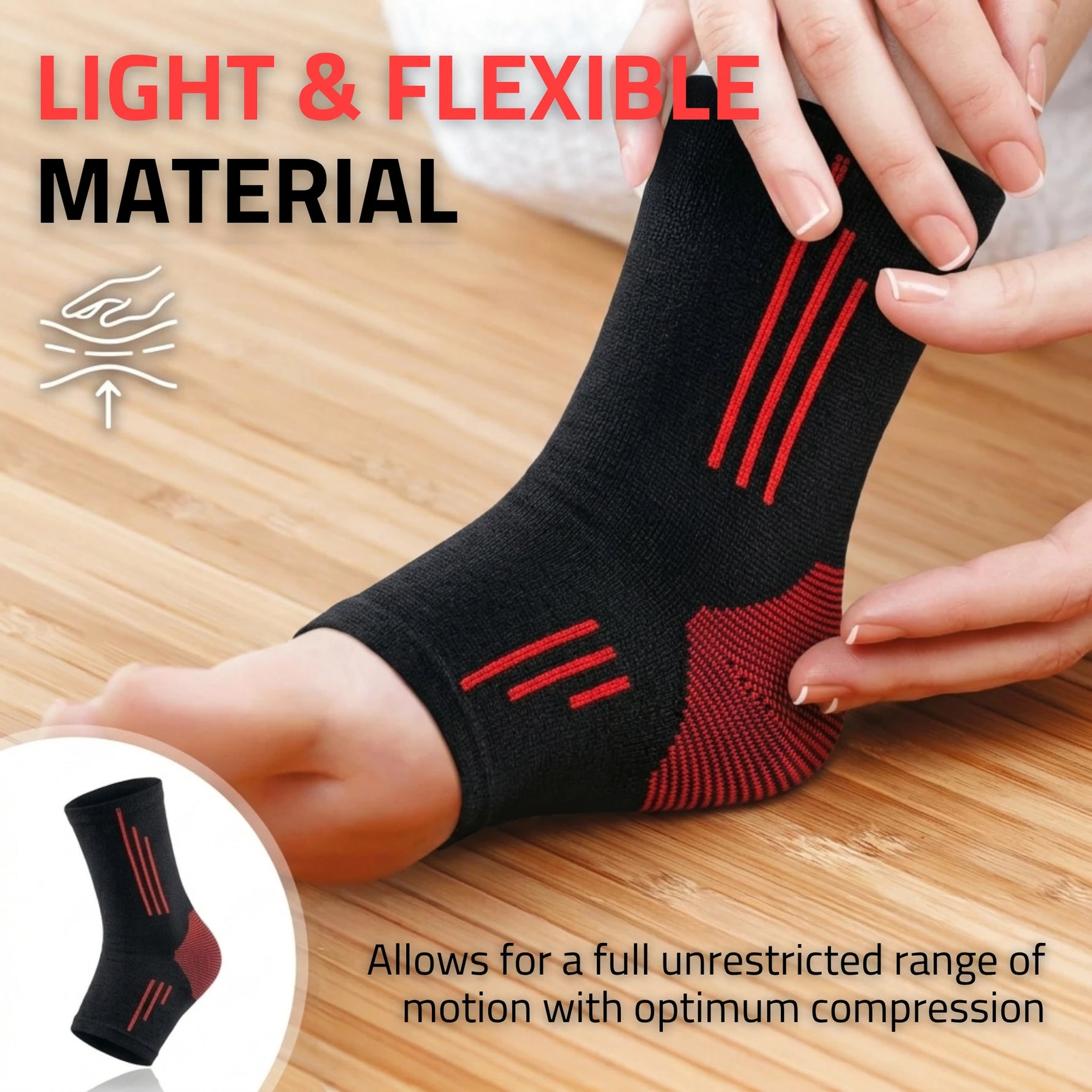 Novalife Premium Breathable & Stretchable Ankle Support Sleeve for Men & Women – 1 Pair Ankle Support