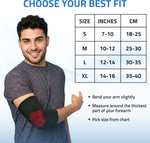 Novalife Premium Elbow Support Brace | Compression Sleeve for Tennis Elbow (Pack of 2) Elbow Support (Black, Red)